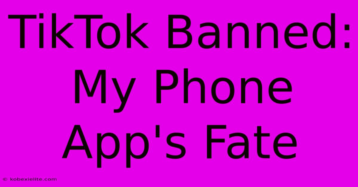 TikTok Banned: My Phone App's Fate