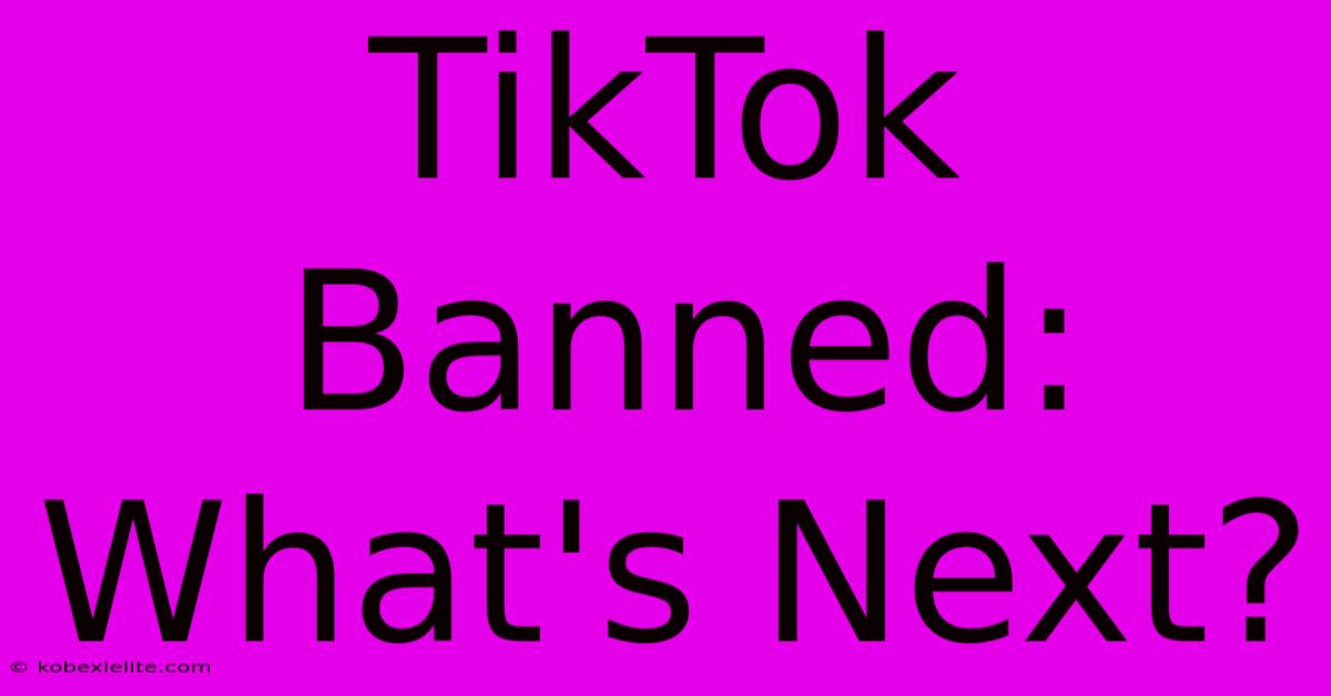 TikTok Banned: What's Next?