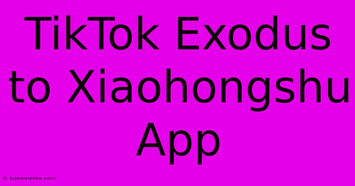 TikTok Exodus To Xiaohongshu App