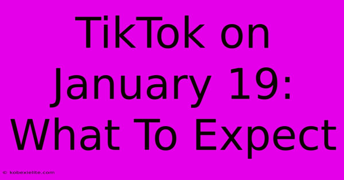 TikTok On January 19: What To Expect