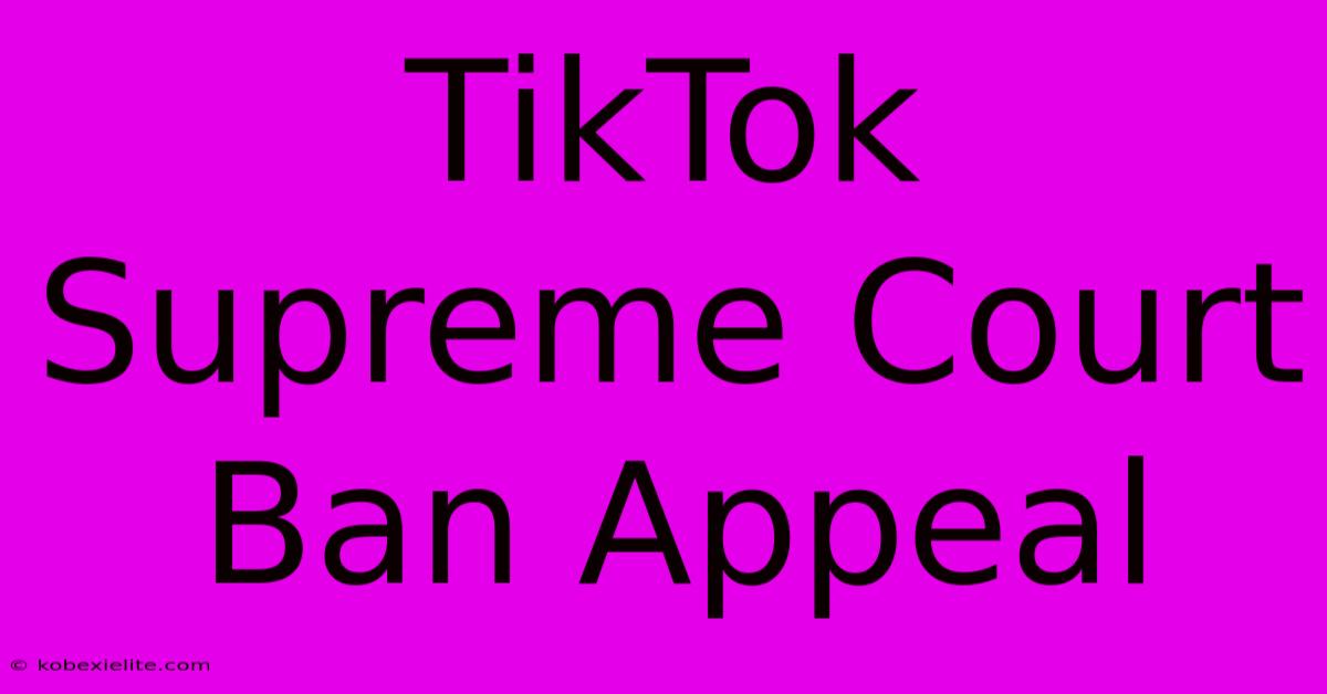 TikTok Supreme Court Ban Appeal