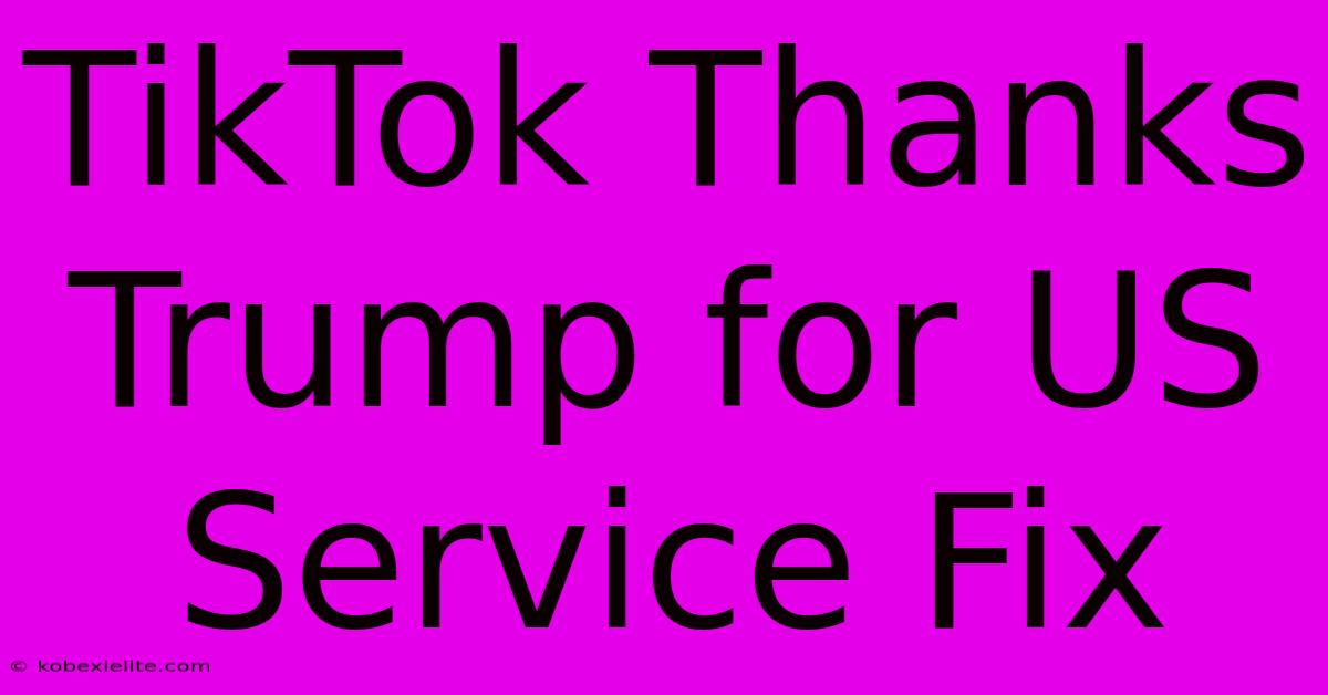 TikTok Thanks Trump For US Service Fix