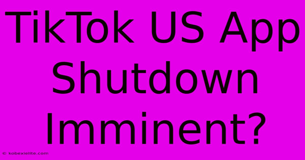 TikTok US App Shutdown Imminent?