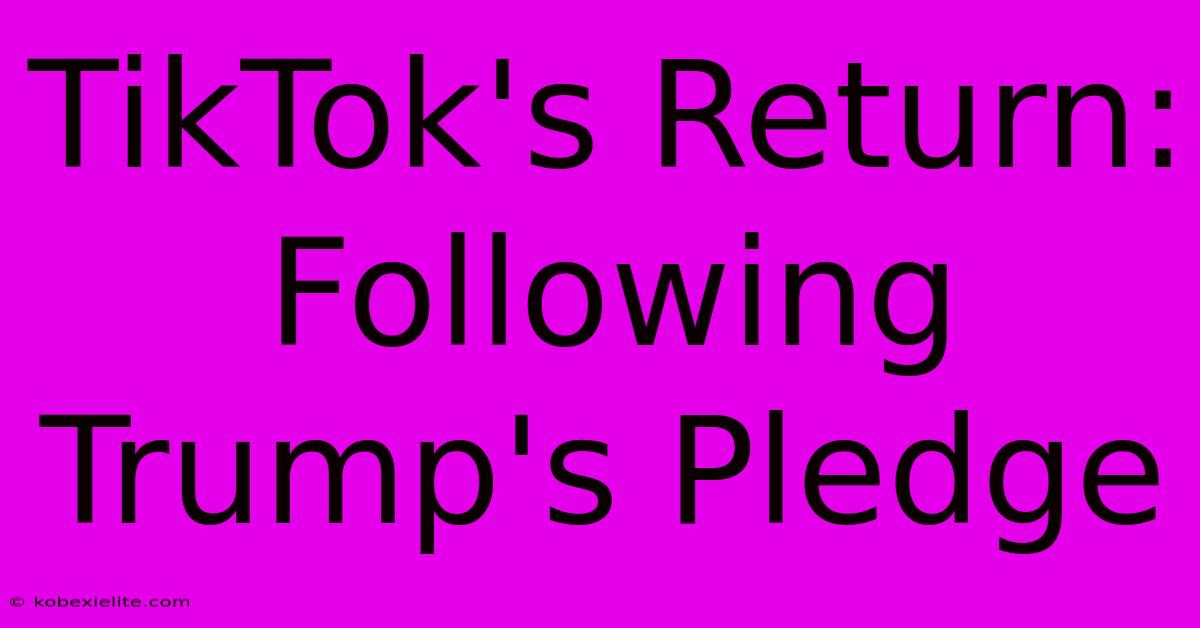 TikTok's Return: Following Trump's Pledge