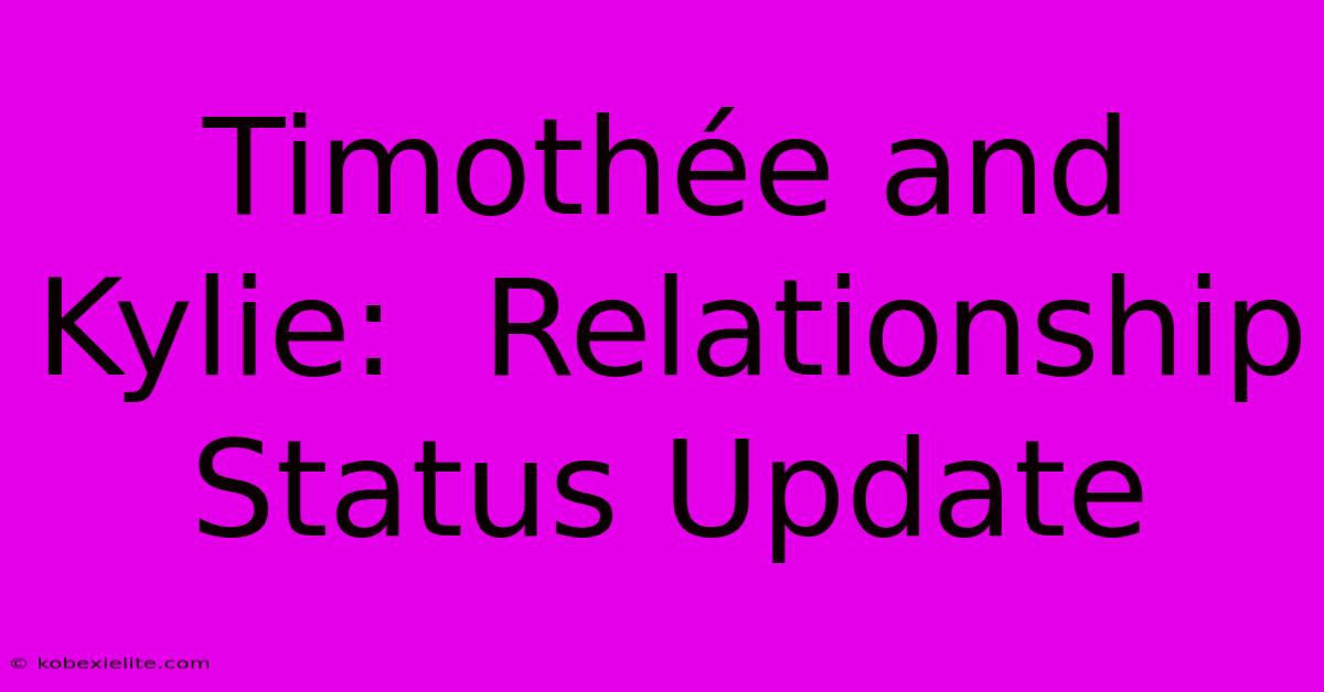 Timothée And Kylie:  Relationship Status Update