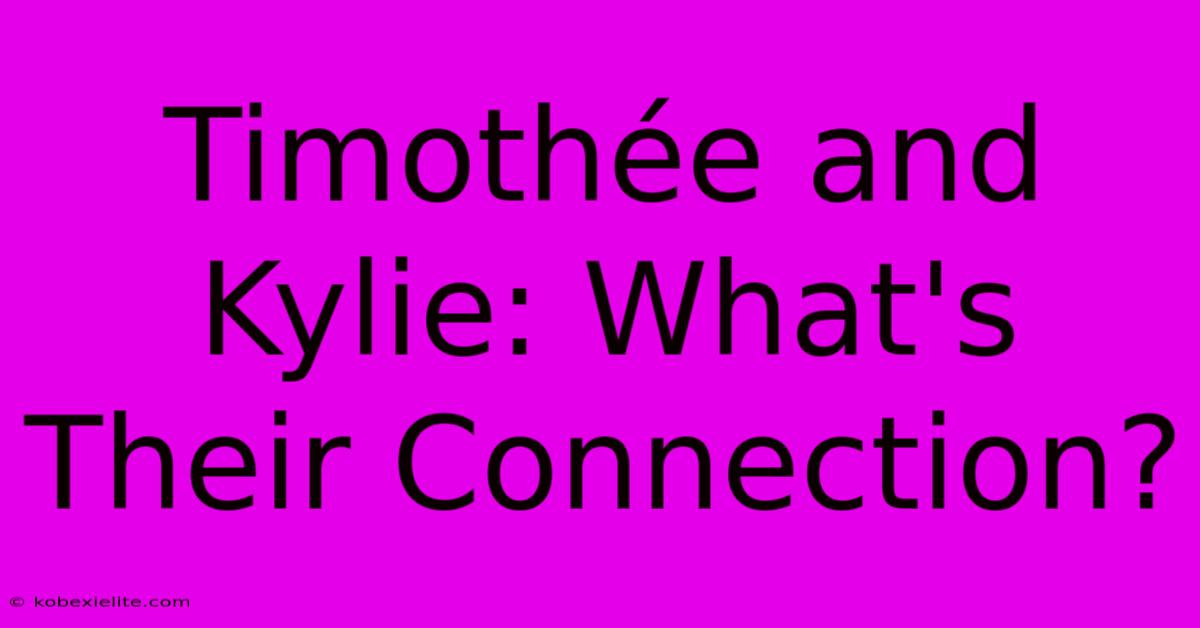 Timothée And Kylie: What's Their Connection?