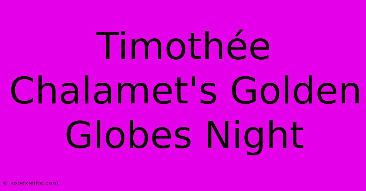 Timothée Chalamet's Golden Globes Night