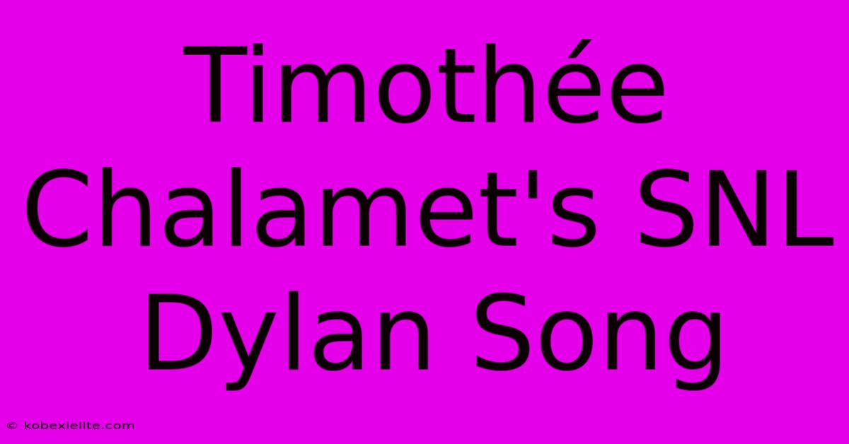 Timothée Chalamet's SNL Dylan Song