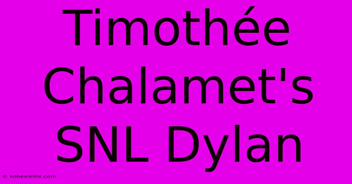 Timothée Chalamet's SNL Dylan