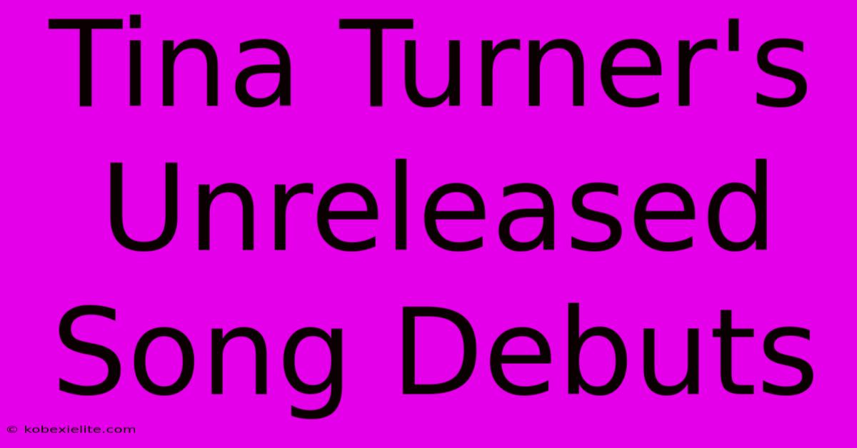 Tina Turner's Unreleased Song Debuts