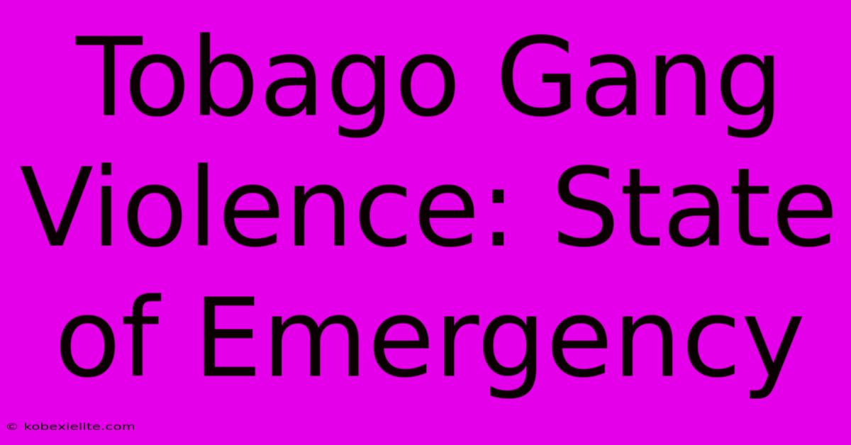 Tobago Gang Violence: State Of Emergency