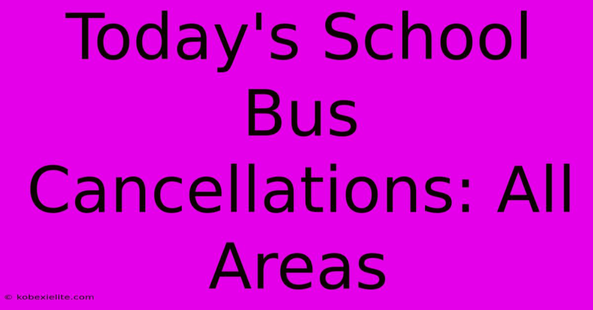 Today's School Bus Cancellations: All Areas