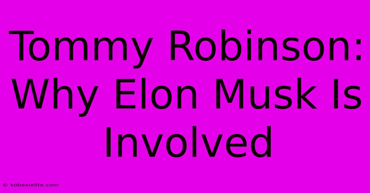 Tommy Robinson: Why Elon Musk Is Involved