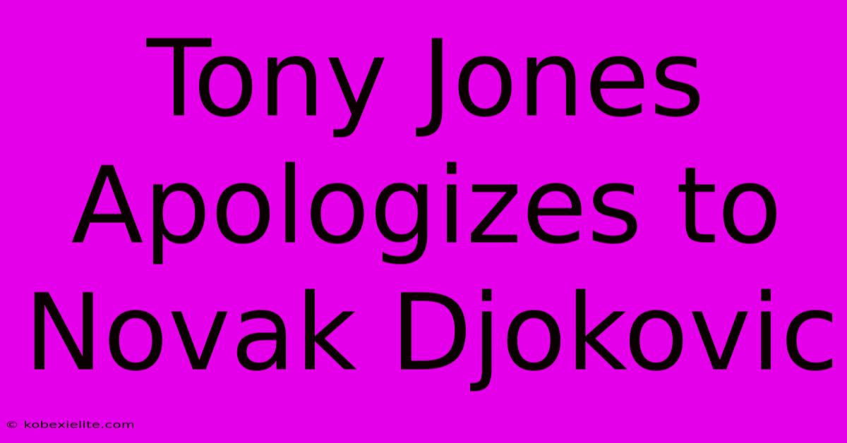 Tony Jones Apologizes To Novak Djokovic