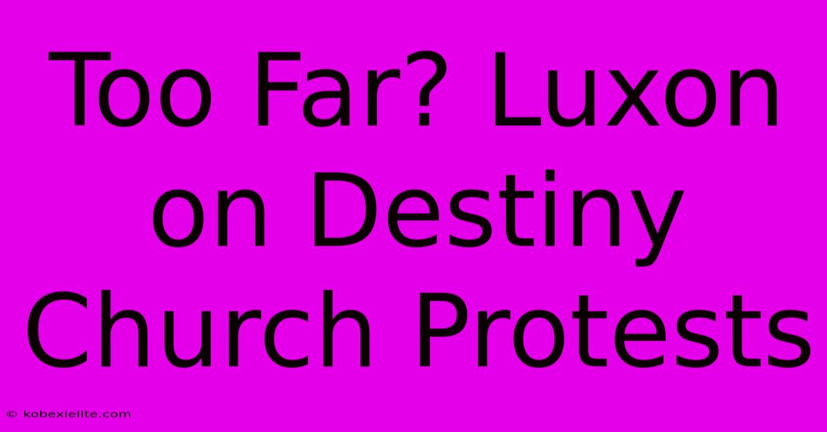 Too Far? Luxon On Destiny Church Protests