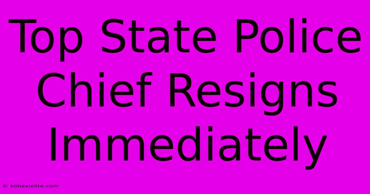 Top State Police Chief Resigns Immediately