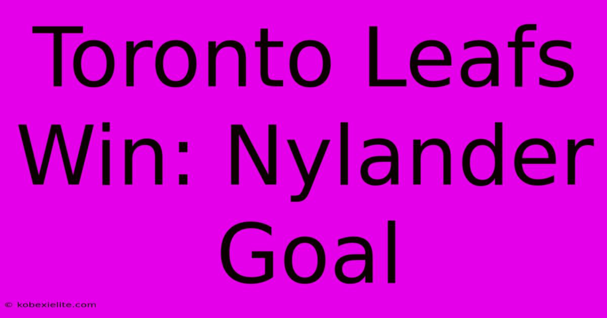 Toronto Leafs Win: Nylander Goal