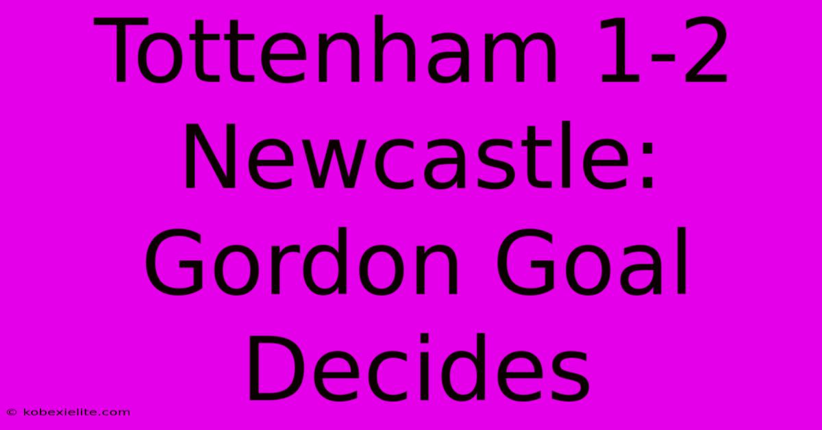 Tottenham 1-2 Newcastle: Gordon Goal Decides