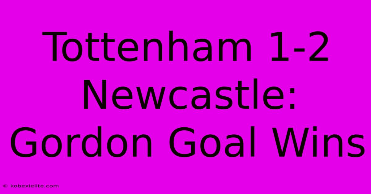 Tottenham 1-2 Newcastle: Gordon Goal Wins