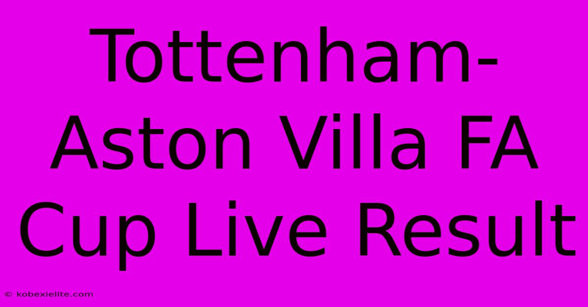 Tottenham-Aston Villa FA Cup Live Result