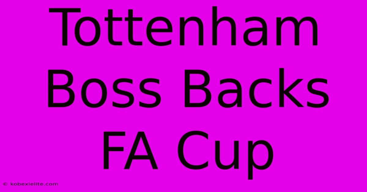 Tottenham Boss Backs FA Cup