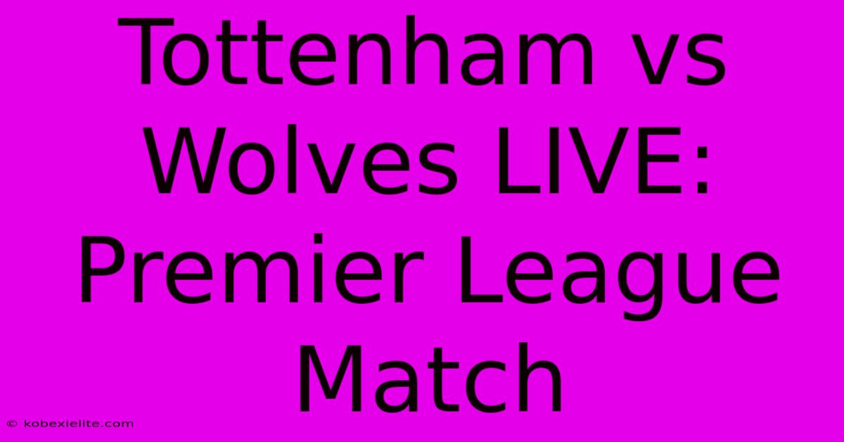 Tottenham Vs Wolves LIVE: Premier League Match