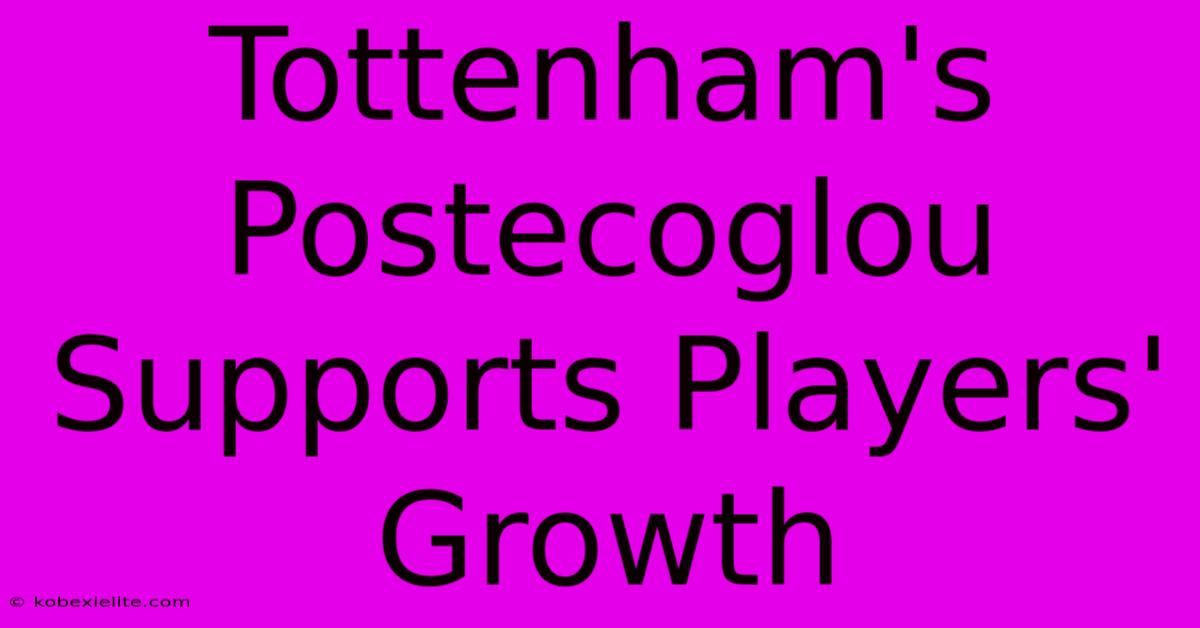 Tottenham's Postecoglou Supports Players' Growth