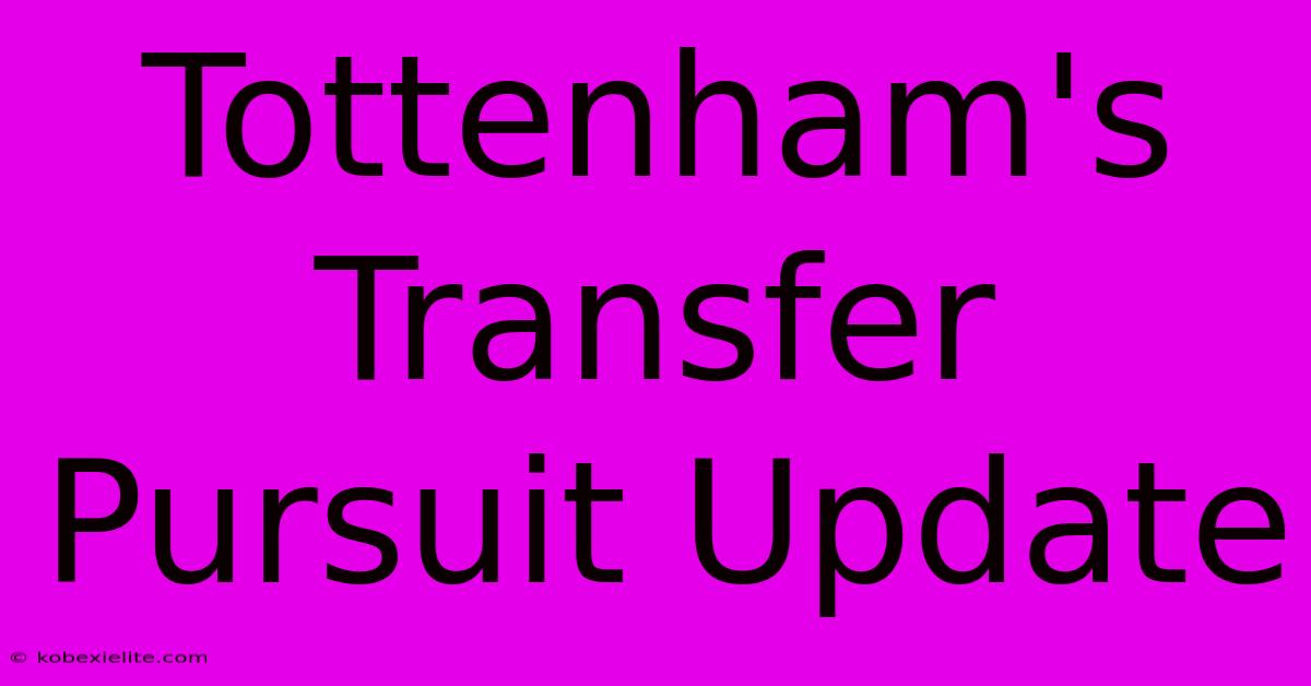 Tottenham's Transfer Pursuit Update