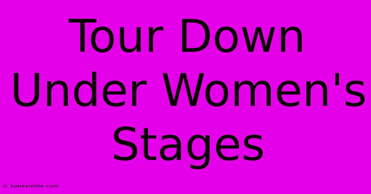 Tour Down Under Women's Stages