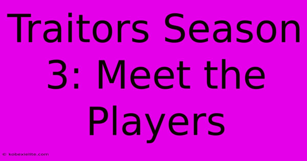 Traitors Season 3: Meet The Players