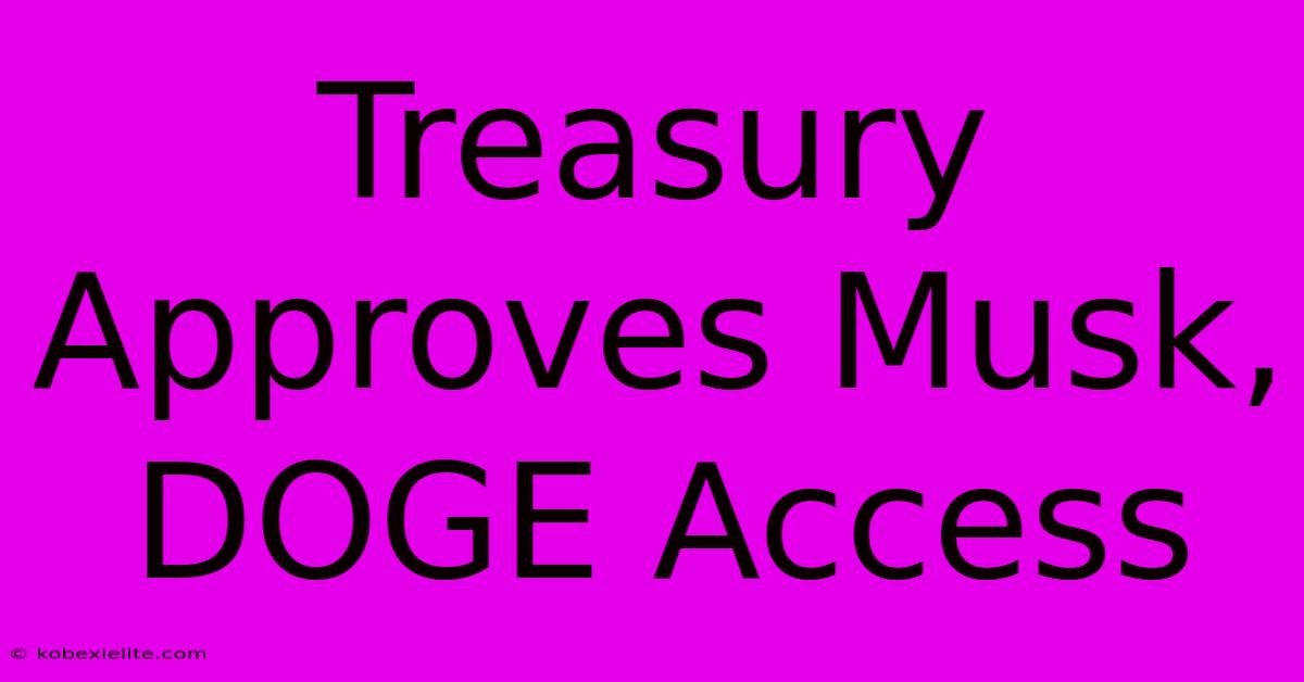 Treasury Approves Musk, DOGE Access