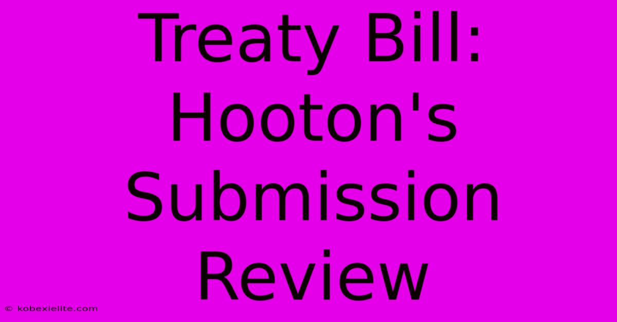 Treaty Bill: Hooton's Submission Review