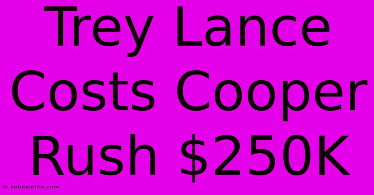 Trey Lance Costs Cooper Rush $250K