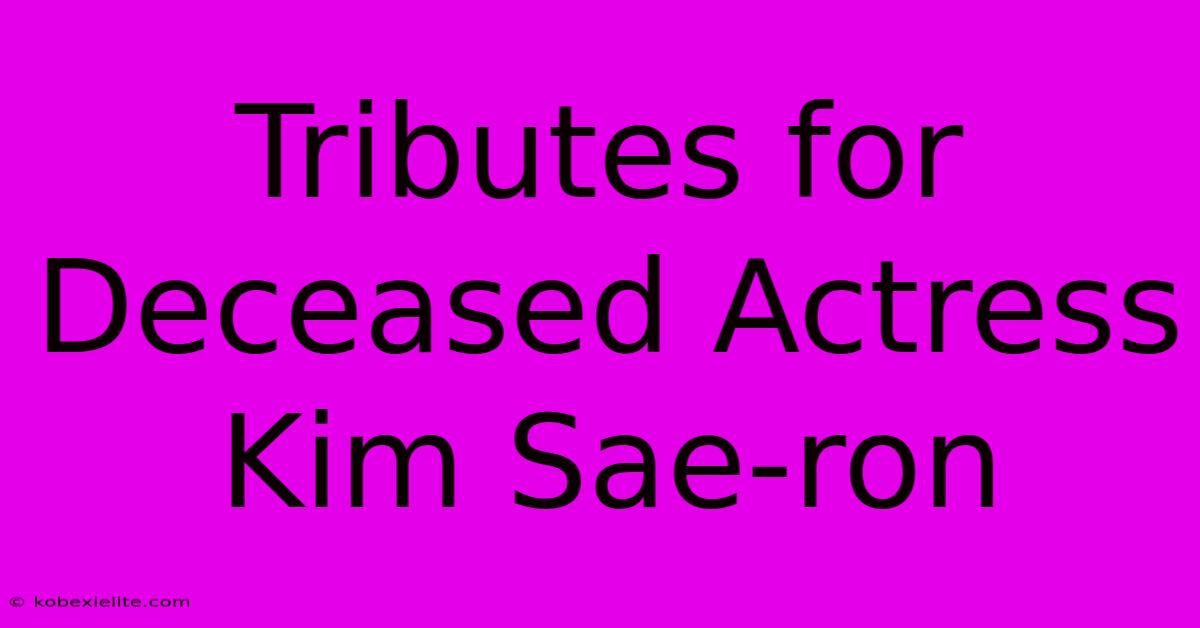 Tributes For Deceased Actress Kim Sae-ron