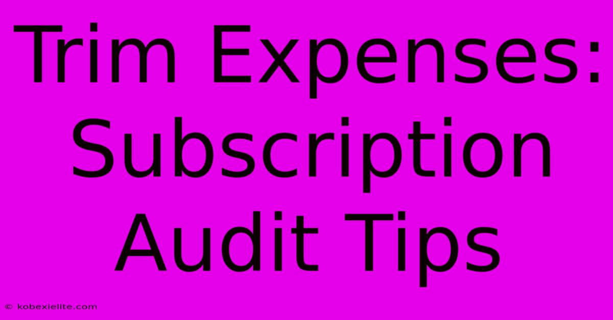 Trim Expenses: Subscription Audit Tips