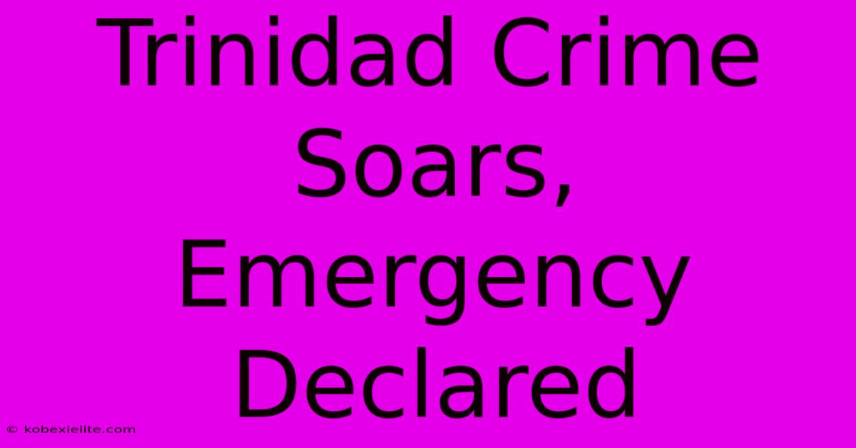 Trinidad Crime Soars, Emergency Declared