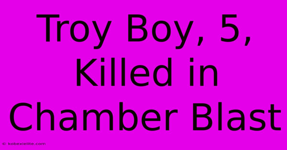 Troy Boy, 5, Killed In Chamber Blast