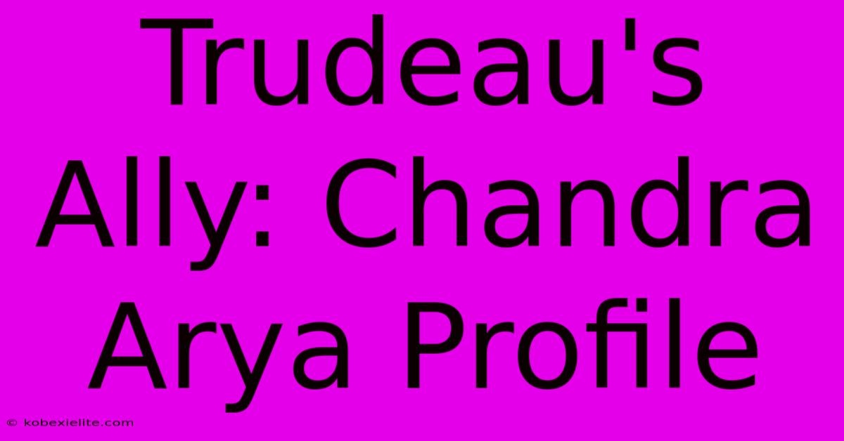 Trudeau's Ally: Chandra Arya Profile