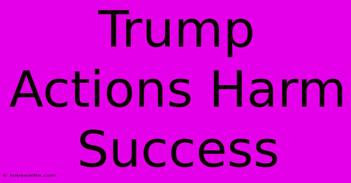 Trump Actions Harm Success