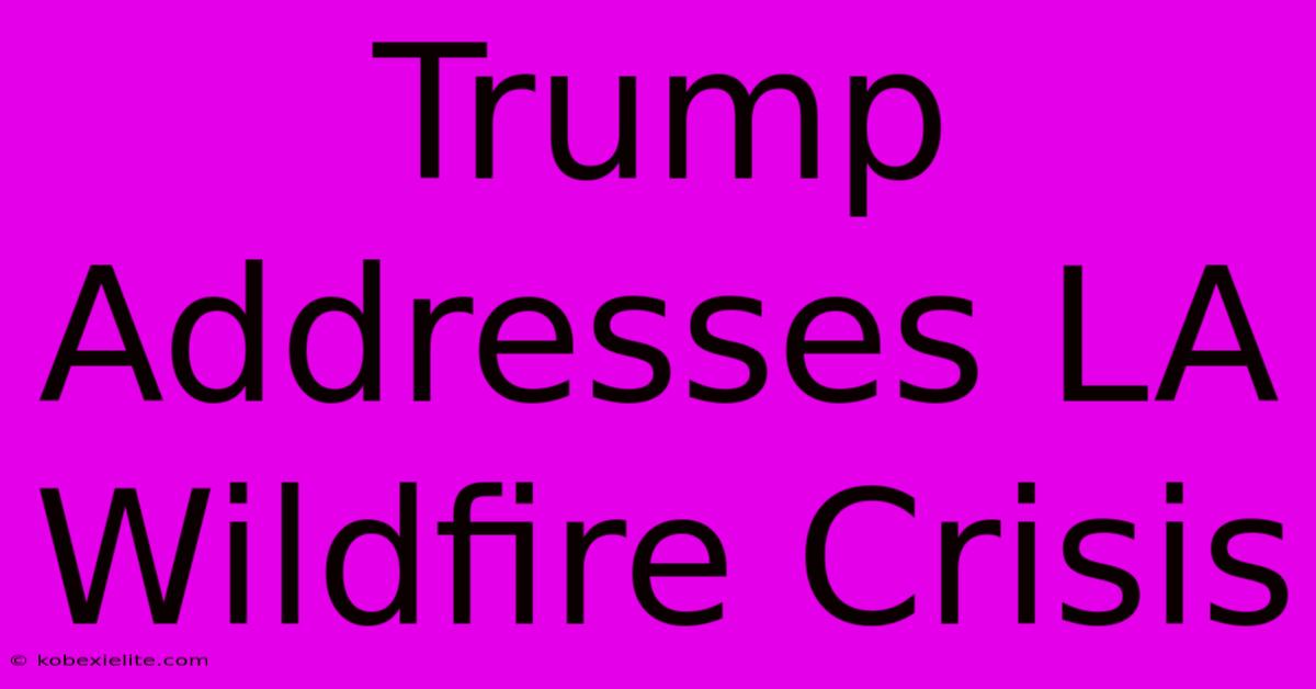 Trump Addresses LA Wildfire Crisis