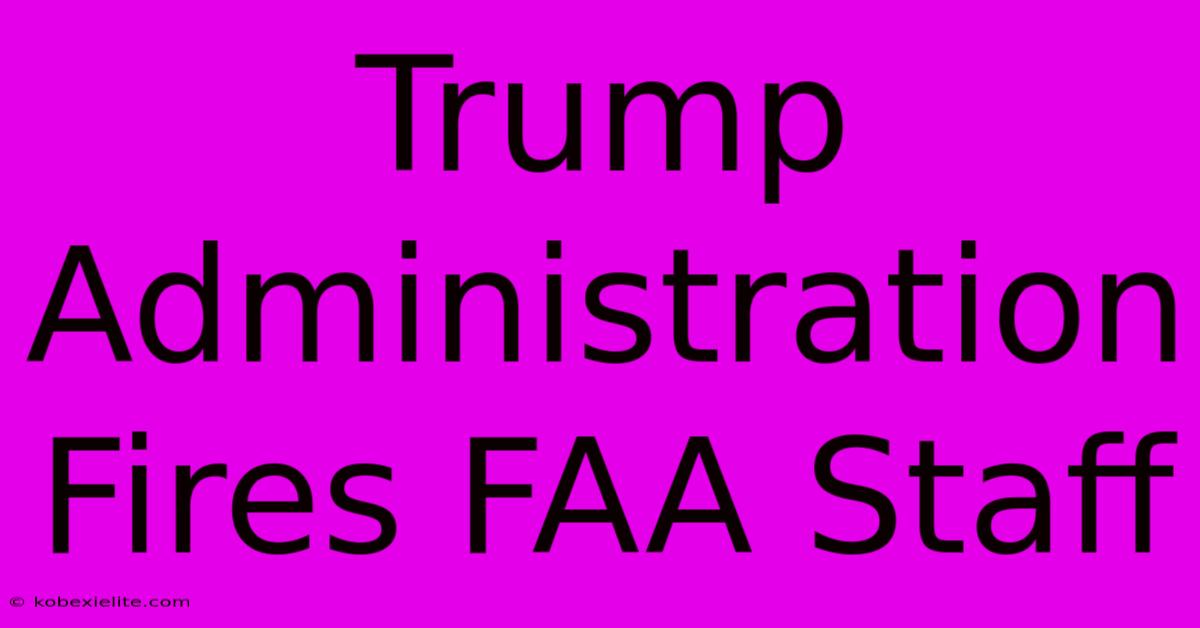 Trump Administration Fires FAA Staff