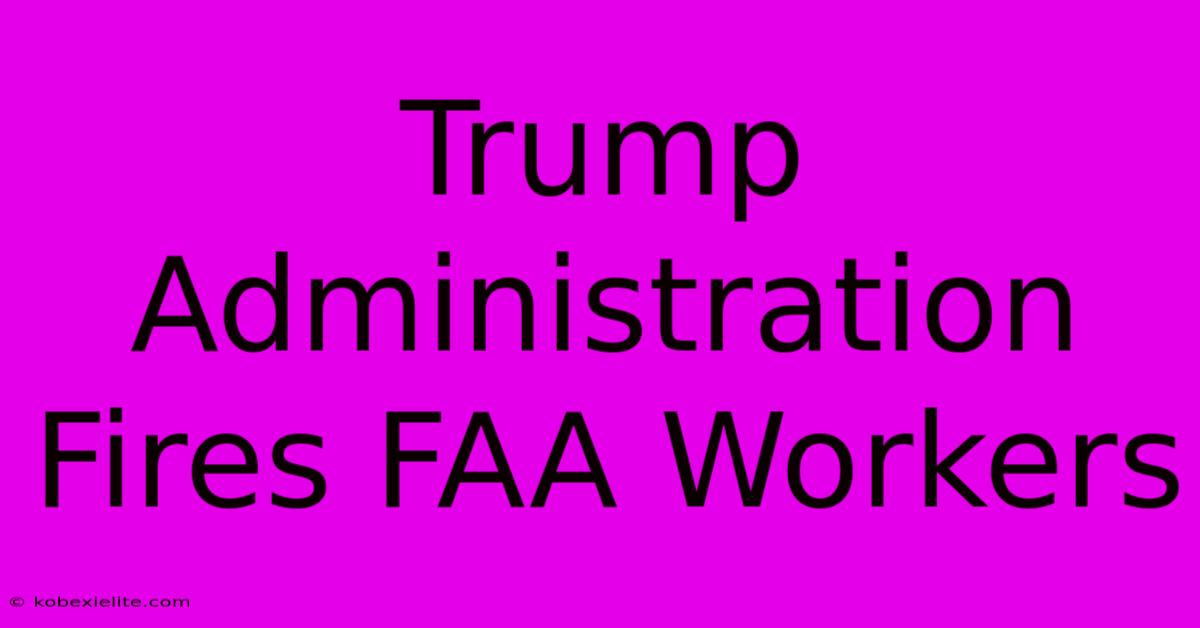 Trump Administration Fires FAA Workers