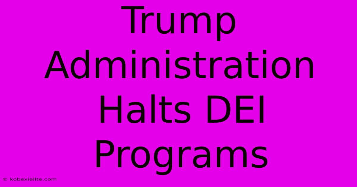 Trump Administration Halts DEI Programs