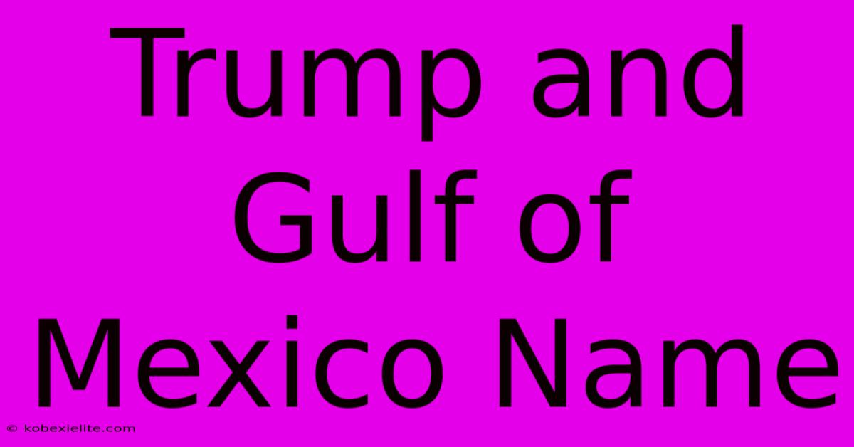 Trump And Gulf Of Mexico Name