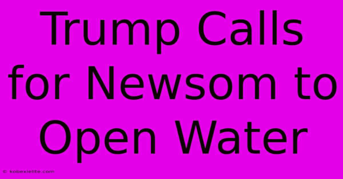 Trump Calls For Newsom To Open Water