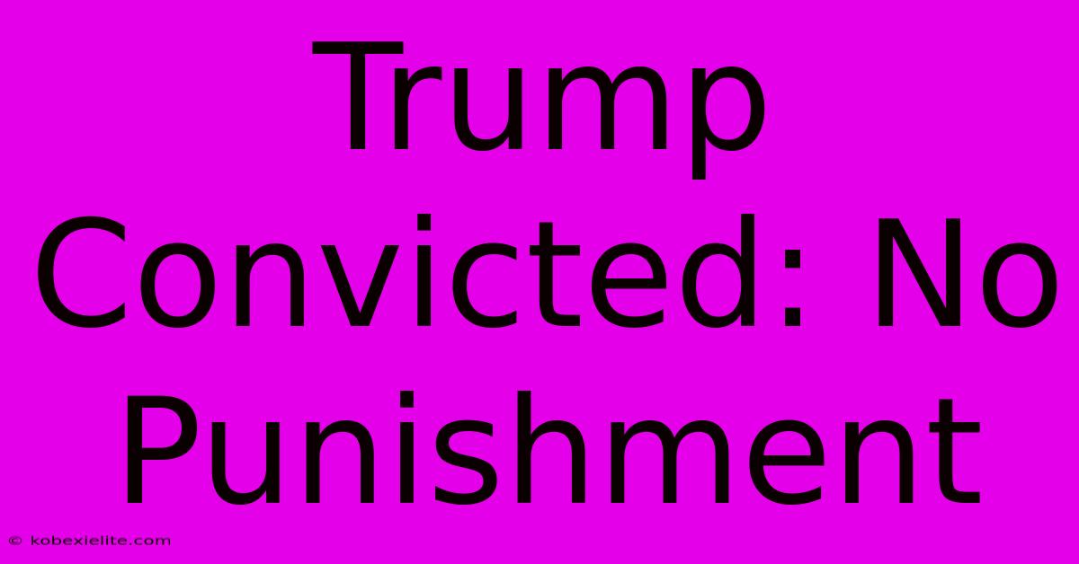 Trump Convicted: No Punishment