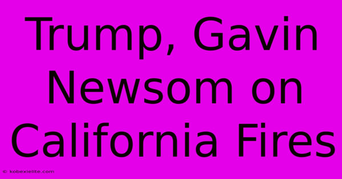 Trump, Gavin Newsom On California Fires