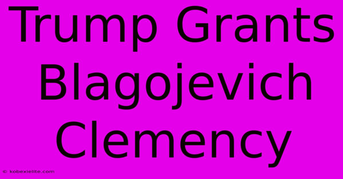 Trump Grants Blagojevich Clemency