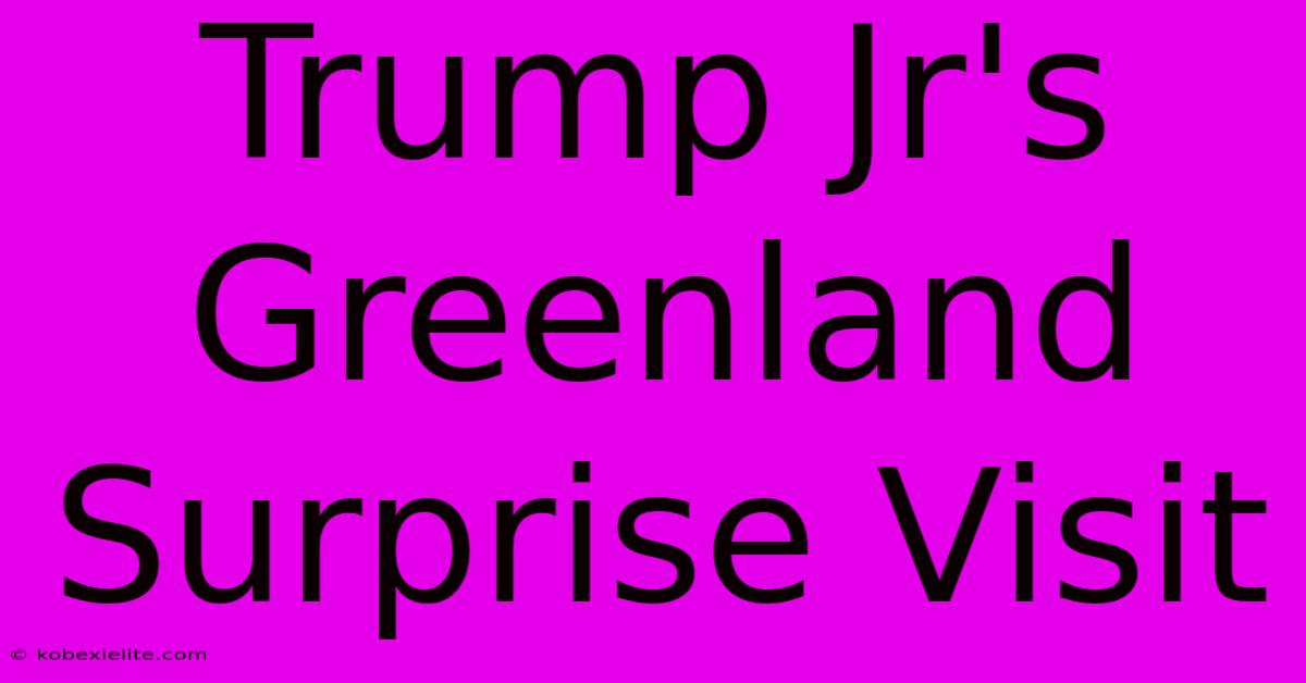 Trump Jr's Greenland Surprise Visit