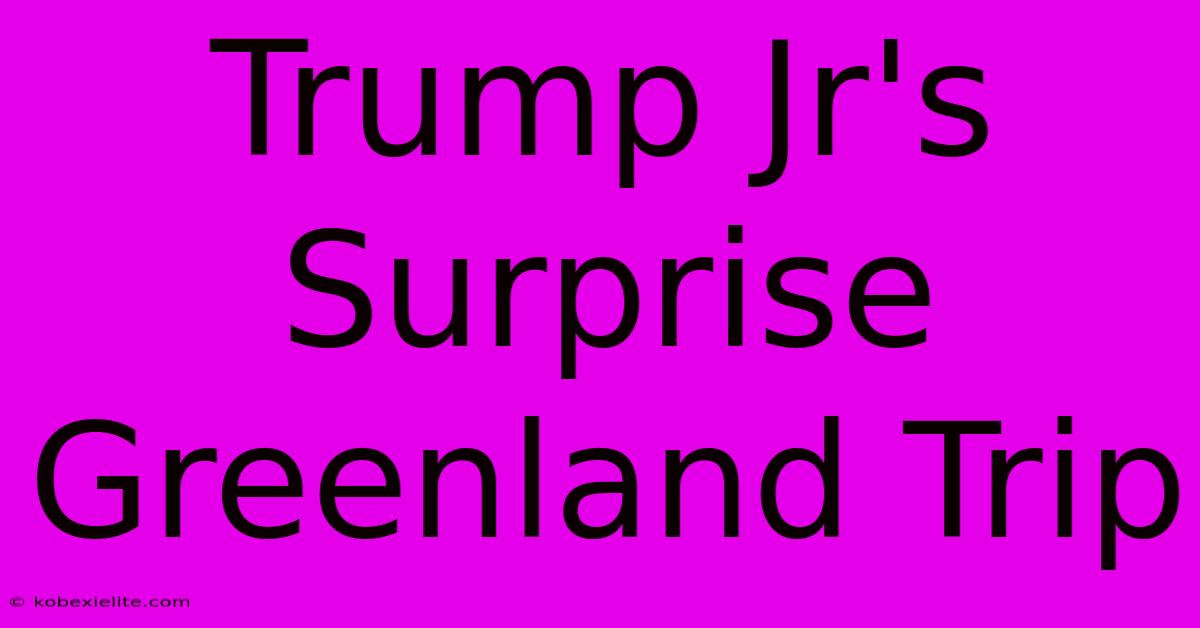 Trump Jr's Surprise Greenland Trip